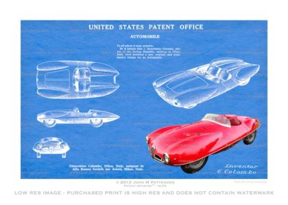 Alfa Romeo Spider Patent Artwork Print