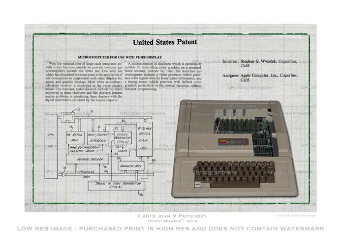 Apple II Patent Artwork Print