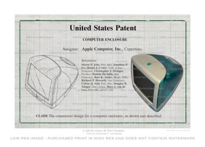 Apple Bondi Blue iMac Patent Artwork Print