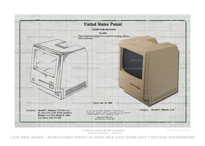 Apple First Mac Patent Artwork Print