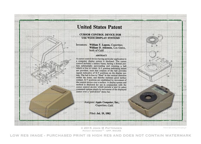 Apple Mouse Patent Artwork Print