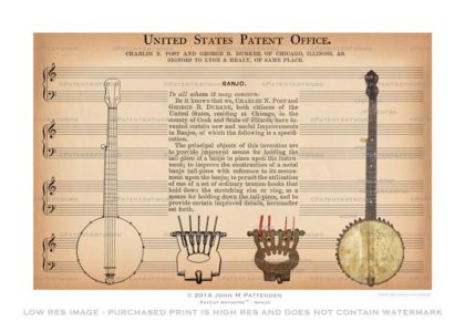 Banjo Patent Artwork Print