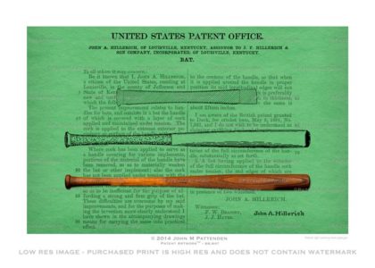 Baseball Bat Patent Artwork Print