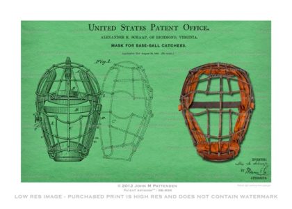 Baseball Catchers Mask Patent Artwork Print