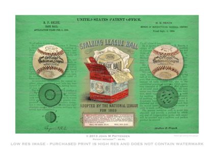 Baseball - National League Patent Artwork Print