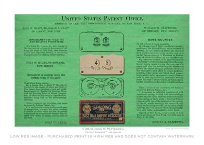 Baseball Umpire Counter Patent Artwork Print