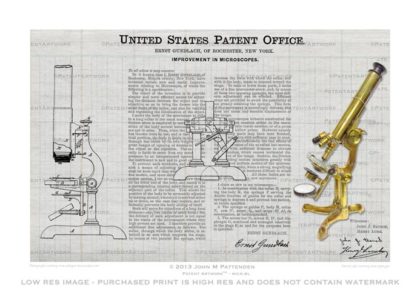 Bausch and Lomb Microscope Patent Artwork Print