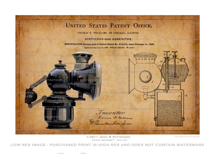 Bicycle Lamp Patent Artwork Print