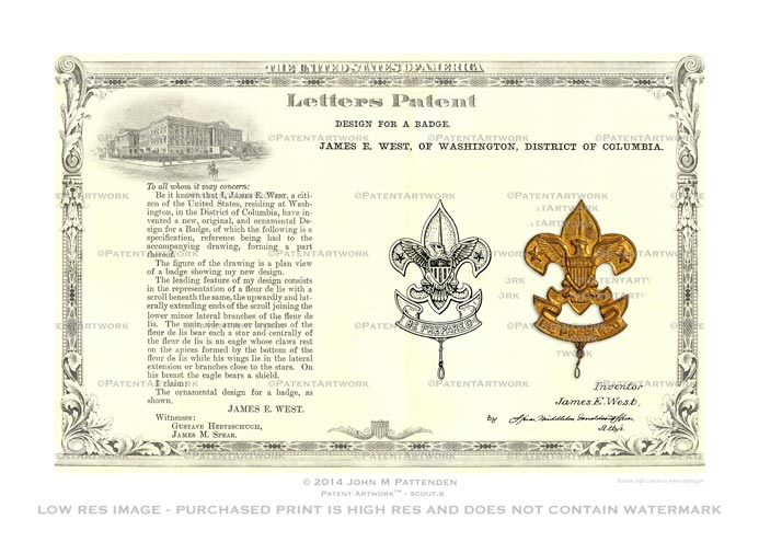 Boy Scout Badge Patent Artwork Print