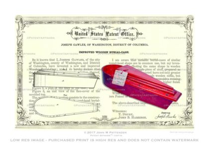 Coffin Burial Case Patent Artwork Print