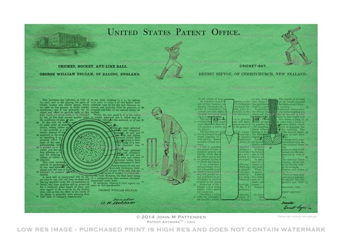 Cricket Patent Artwork Print
