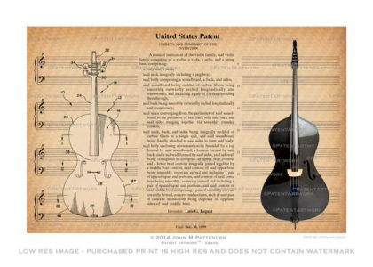 Double Bass Patent Artwork Print