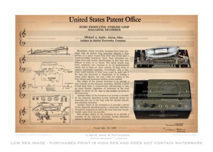 EchoPlex Delay Pedal Patent Artwork Print