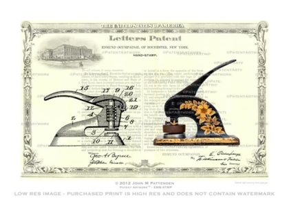 Embossing Hand Stamp Patent Artwork Print