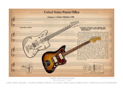 Fender Jazz Master Patent Artwork Print