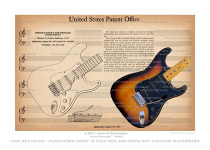 Fender Stratocaster Patent Artwork Print