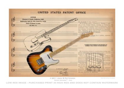 Fender Telecaster Patent Artwork Print