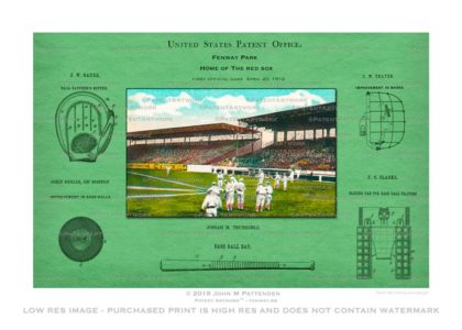 Fenway Park Red Sox Patent Artwork Print