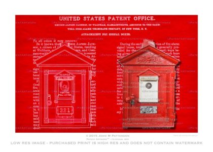 Firefighter Signal Box Patent Artwork Print
