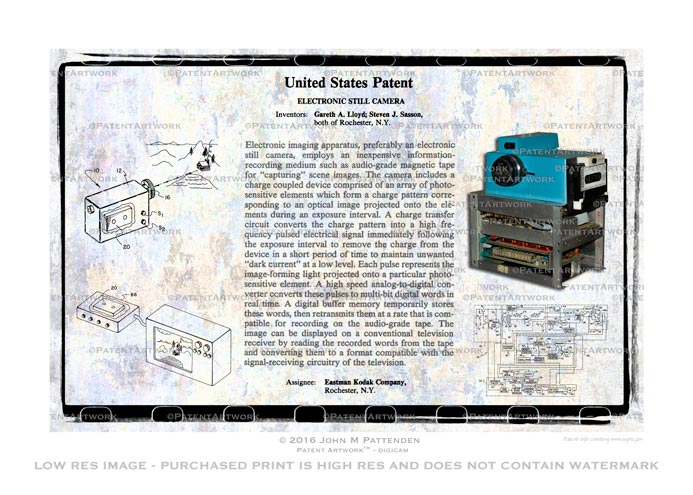 First Digital Camera Patent Artwork Print