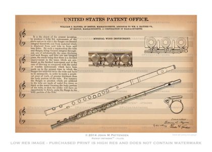 Flute Patent Artwork Print