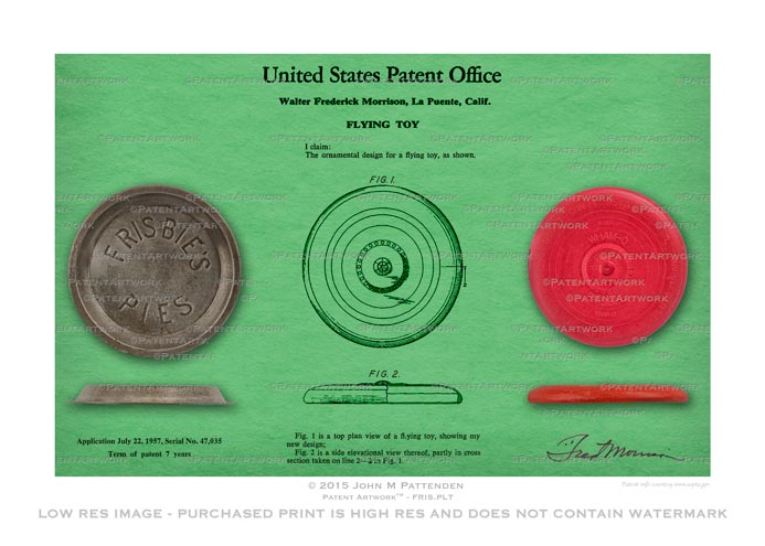 Frisbee Pluto Platter Patent Artwork Print