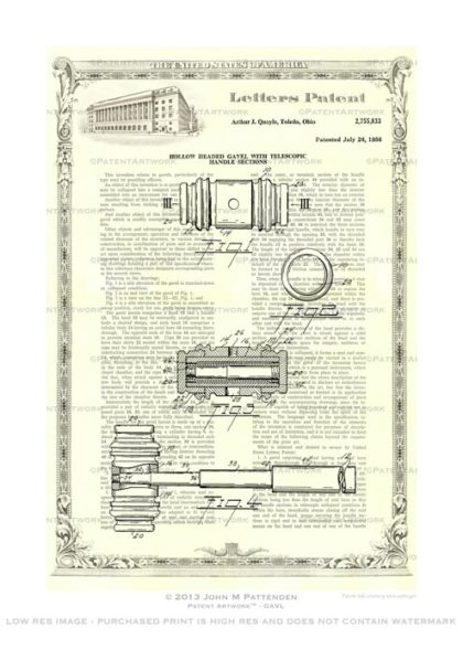 Gavel Patent Artwork Print
