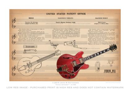 Gibson ES 355 Patent Artwork Print
