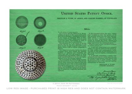 Golf Ball - Haskell US Patent Artwork Print