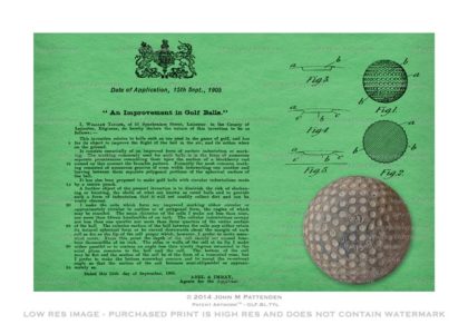 Golf Ball - Taylor UK Patent Artwork Print
