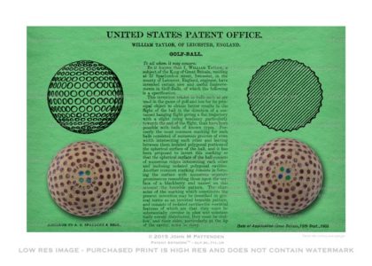 Golf Ball - Taylor US Patent Artwork Print