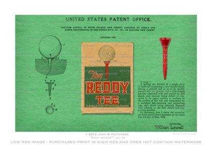 Golf Reddy Tee Patent Artwork Print