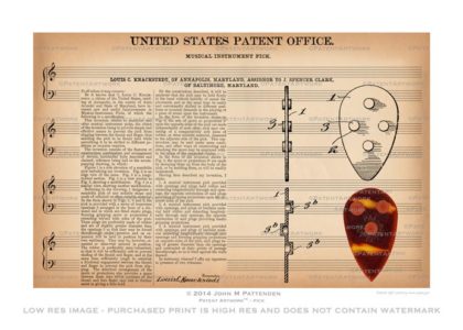 Guitar Pick Patent Artwork Print