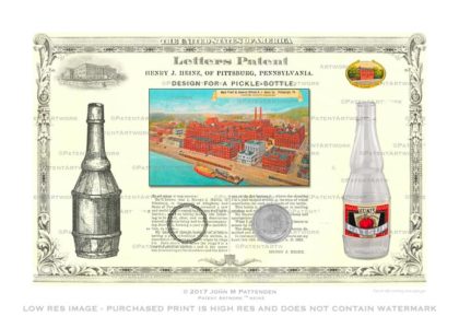Heinz Ketchup Bottle Patent Artwork Print
