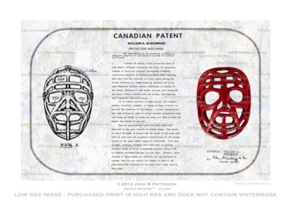 Ice Hockey Goalie Mask Patent Artwork Print