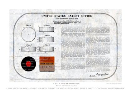Ice Hockey Puck Patent Artwork Print