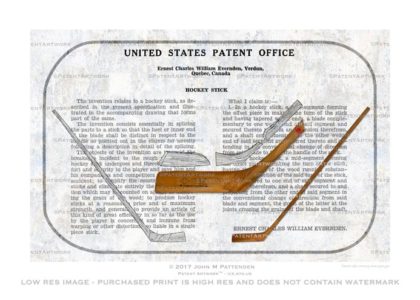 Ice Hockey Stick US Patent Artwork Print