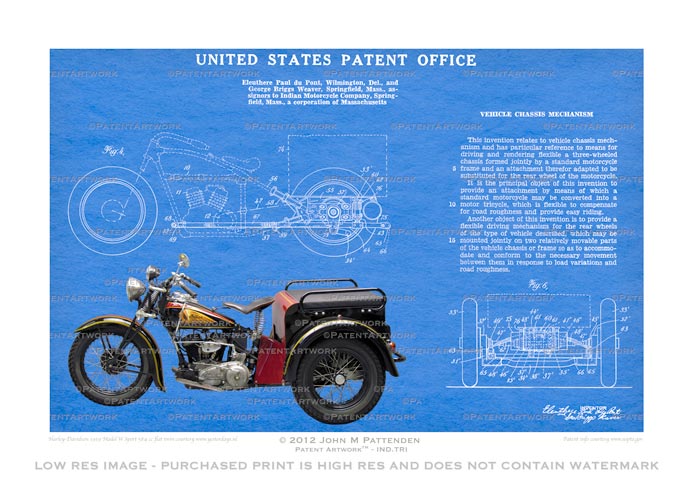 Indian Tricycle Patent Artwork Print