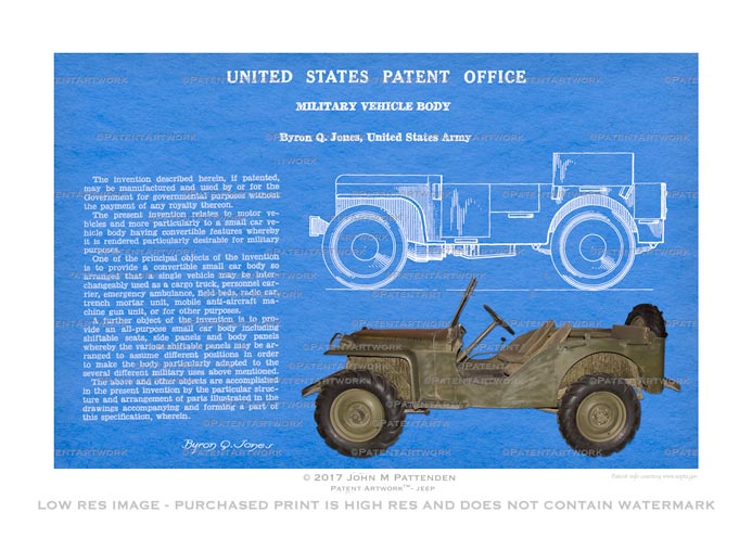 Jeep Patent Artwork Print