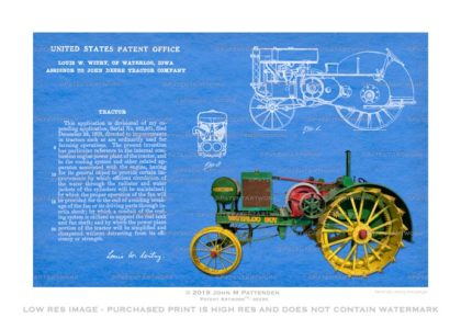 John Deere Tractor Patent Artwork Print