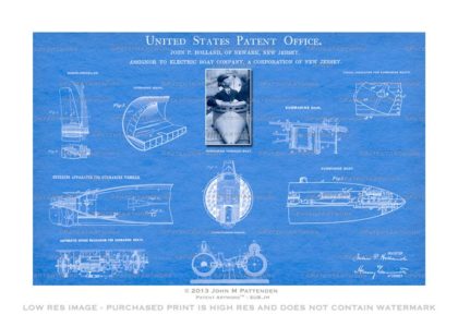 John Holland Submarine Patent Artwork Print