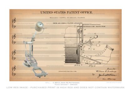 Kick Drum Patent Artwork Print