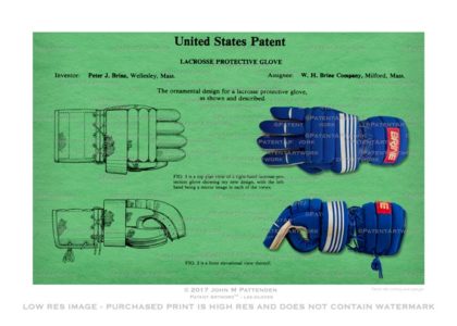 Lacrosse Gloves Patent Artwork Print