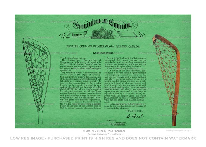 Lacrosse Stick Ceel Patent Artwork Print