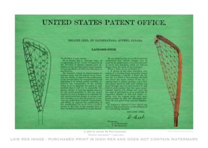 Lacrosse Stick Ceel US Patent Artwork Print