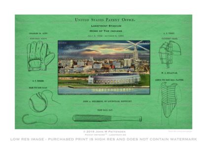 Lakefront Stadium Indians Patent Artwork Print