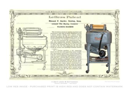 Maytag Washing Machine 1930s Patent Artwork Print
