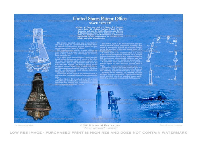 Mercury Space Craft Patent Artwork Print