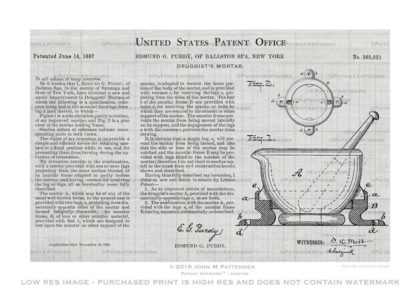 Mortar and Pestle Patent Artwork Print