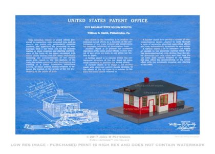 Mystic Model Train Station Patent Artwork Print